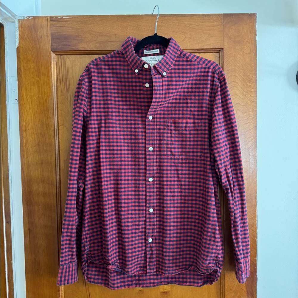 H&M Red and Blue Plaid Casual Shirt